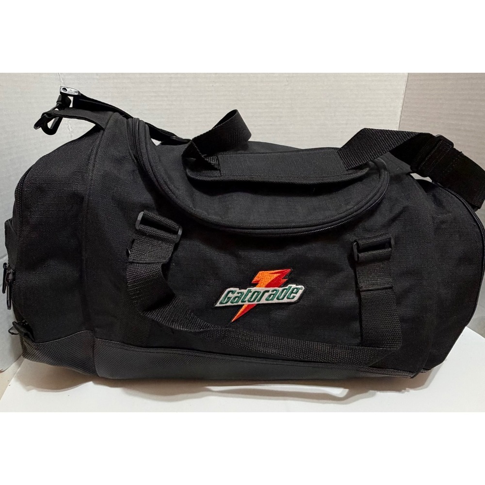 VTG Gatorade Black Duffel Bag Embroidered Logo Gym Sports Travel Carry On Bag